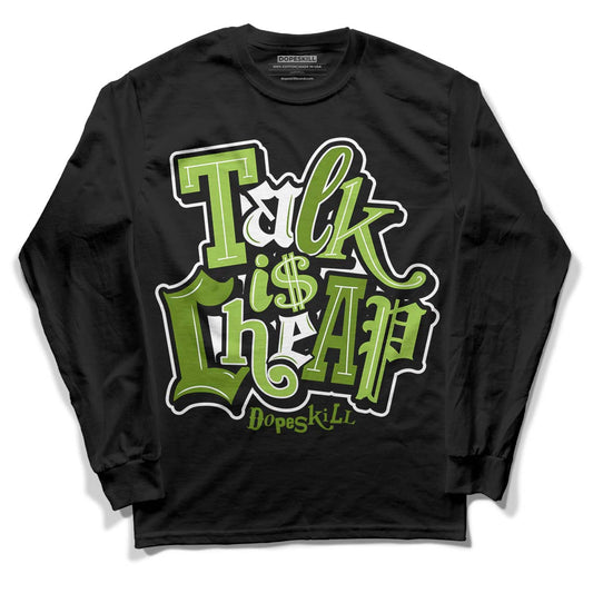 Dunk Low 'Chlorophyll' DopeSkill Long Sleeve T-Shirt Talk Is Chip Graphic - Black