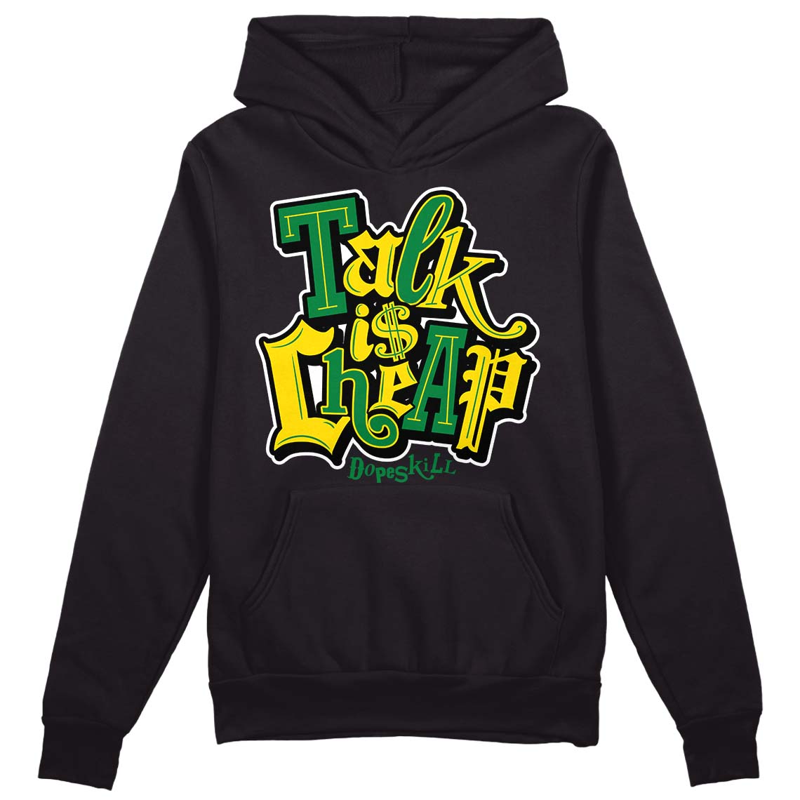 Dunk Low Reverse Brazil DopeSkill Hoodie Sweatshirt Talk Is Chip Graphic - Black