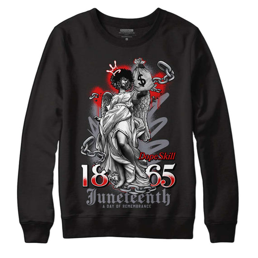 Fire Red 9s DopeSkill Sweatshirt Juneteenth Graphic - Black 