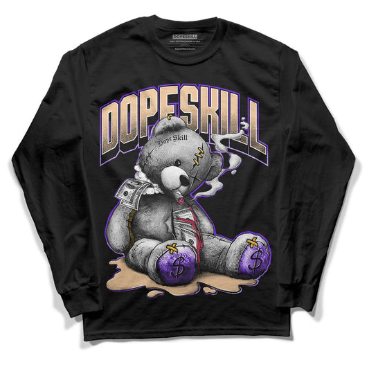 Afrobeats 7s SE DopeSkill Long Sleeve T-Shirt Sick Bear Graphic - Black