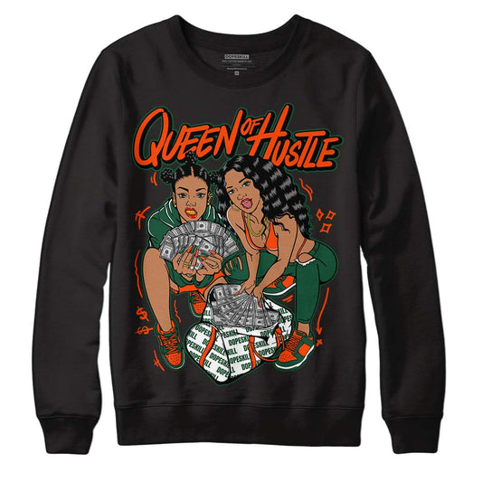 Dunk Low Team Dark Green Orange DopeSkill Sweatshirt Queen Of Hustle Graphic - Black