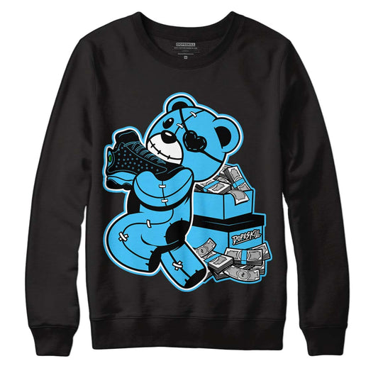 University Blue 13s DopeSkill Sweatshirt Bear Steals Sneaker Graphic - Black 