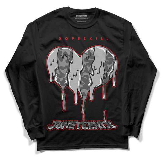 Jordan 5 Retro P51 Camo DopeSkill Long Sleeve T-Shirt Juneteenth Heart Graphic Streetwear - Black 