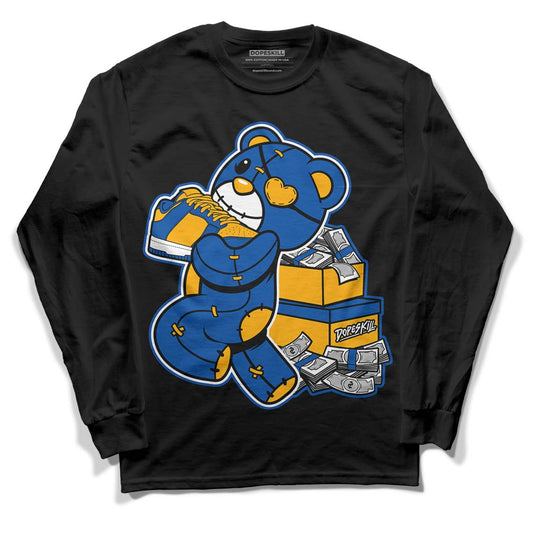 Dunk Blue Jay and University Gold DopeSkill Long Sleeve T-Shirt Bear Steals Sneaker Graphic Streetwear - Black