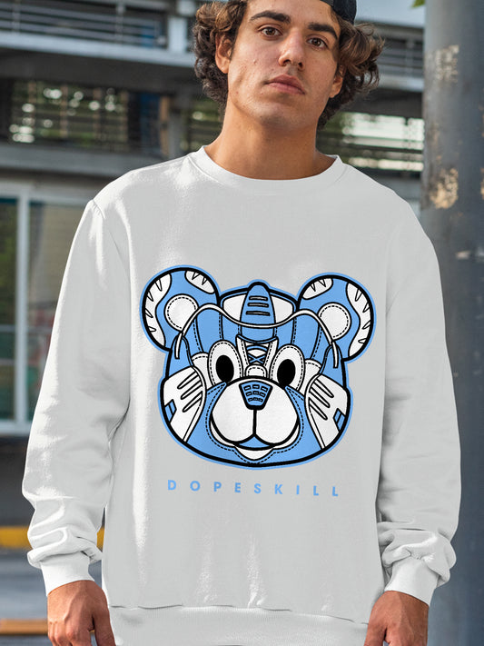 AJ 6 University Blue DopeSkill Sweatshirt SNK Bear Graphic