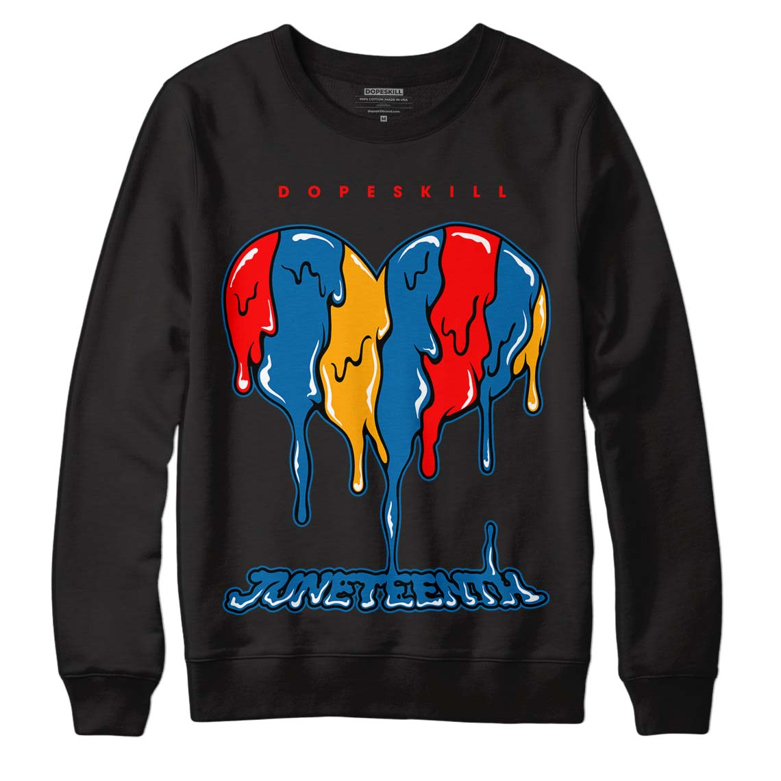 Messy Room 4S DopeSkill Sweatshirt Juneteenth Heart Graphic - Black