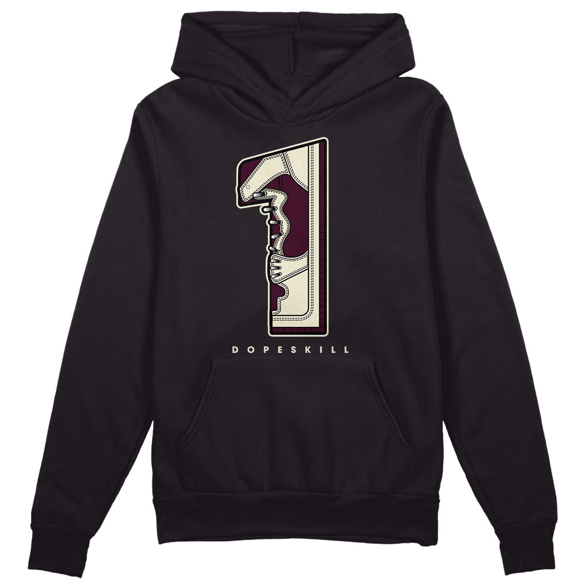 Dunk Low Night Maroon and Medium Soft Pink DopeSkill Hoodie Sweatshirt No.1 Graphic Streetwear - Black