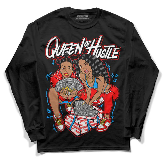 Fruity Pebbles Dunks DopeSkill Long Sleeve T-Shirt Queen Of Hustle Graphic - Black