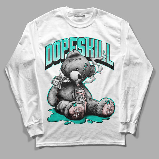 Green Snakeskin Dunk Low DopeSkill Long Sleeve T-Shirt Sick Bear Graphic - White