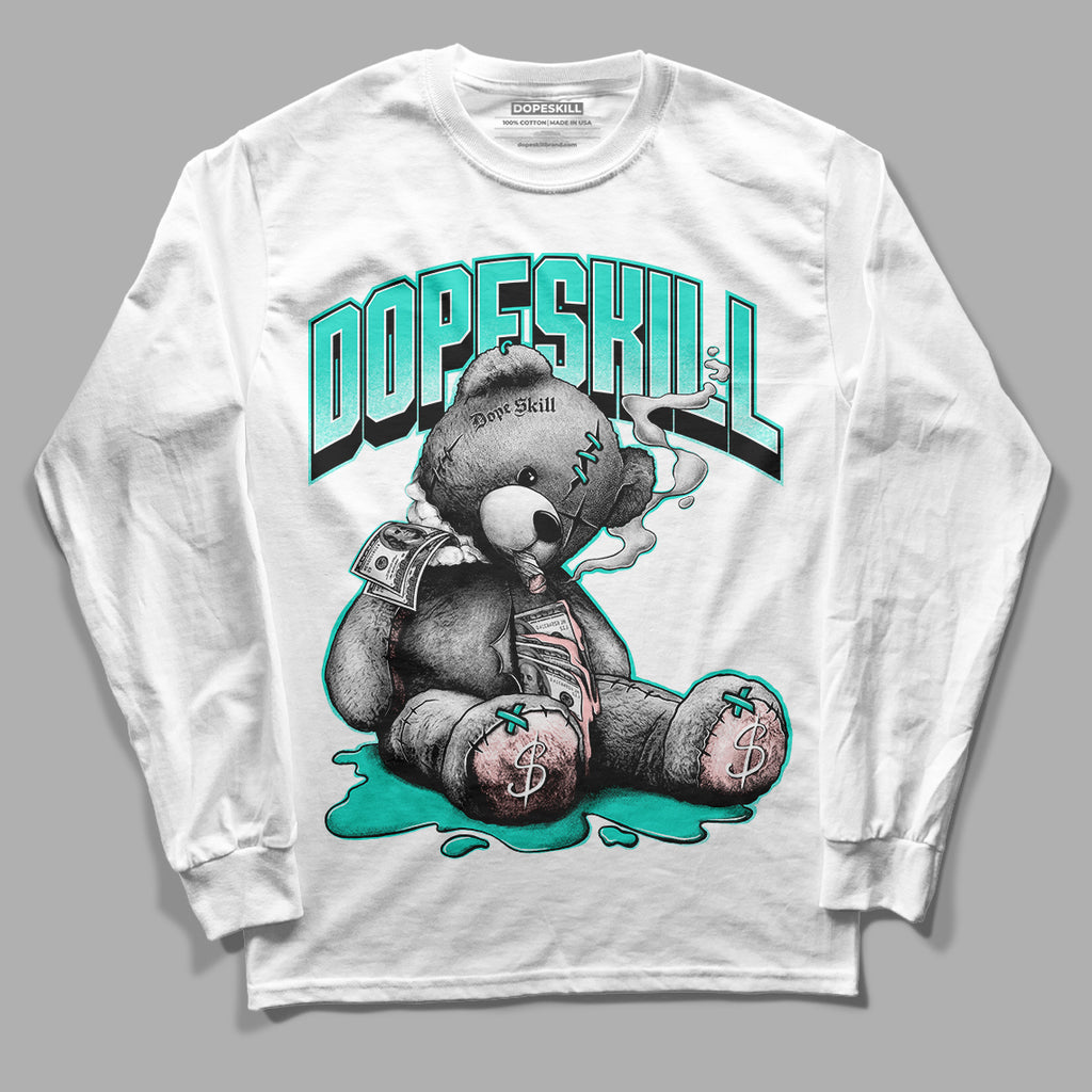 Green Snakeskin Dunk Low DopeSkill Long Sleeve T-Shirt Sick Bear Graphic - White