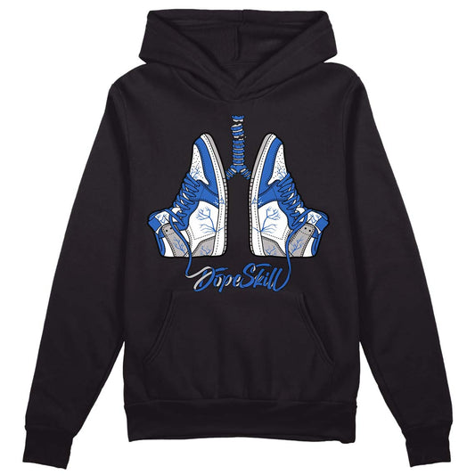 True Blue 1s DopeSkill Hoodie Sweatshirt Breathe Graphic - Black