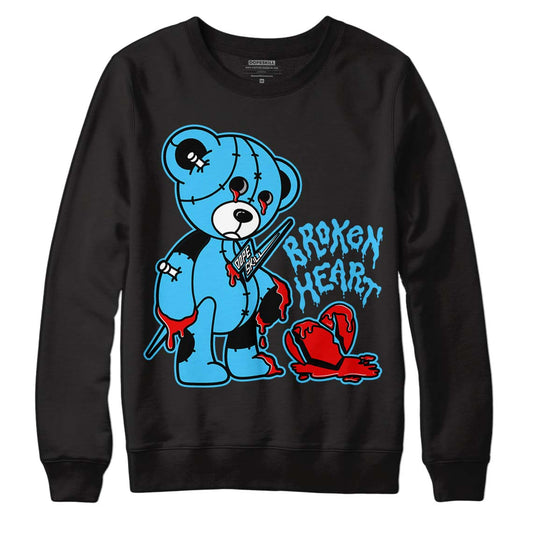 University Blue 13s DopeSkill Sweatshirt Broken Heart Graphic - Black 