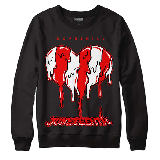 Cherry 11s DopeSkill Sweatshirt Juneteenth Heart Graphic - Black