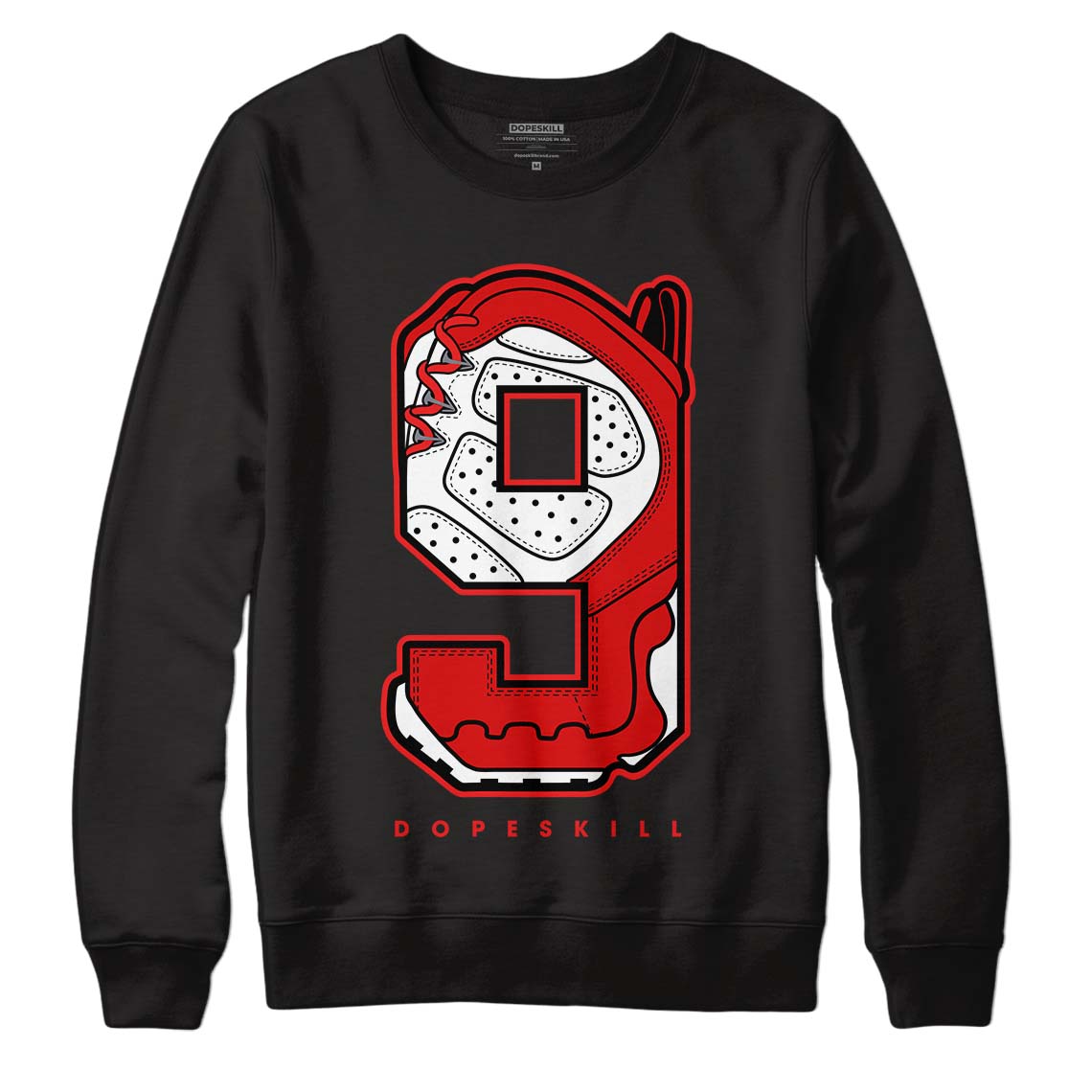 Gym Red 9s DopeSkill Sweatshirt No.9 Graphic - Black