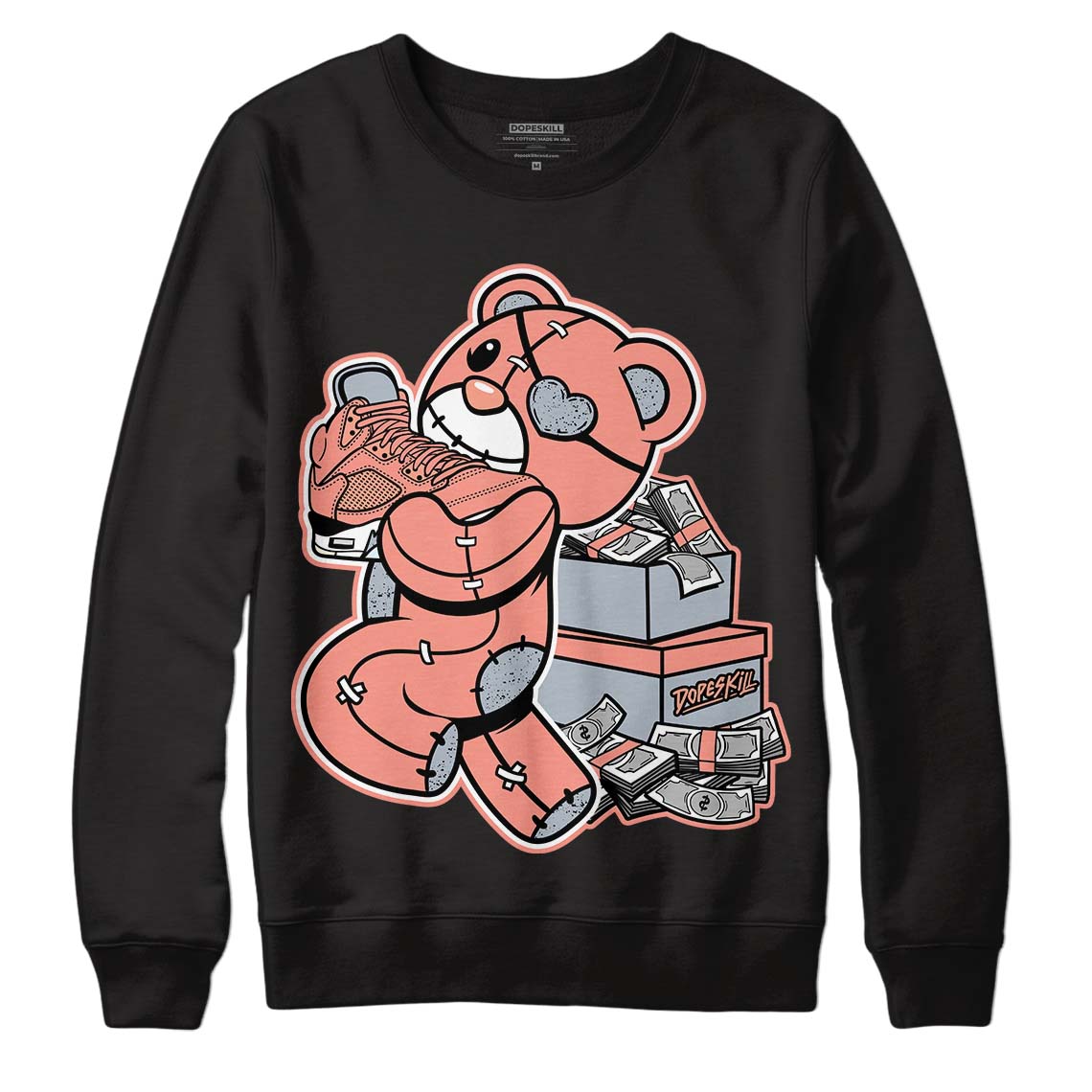 DJ Khaled x Jordan 5 Retro ‘Crimson Bliss’ DopeSkill Sweatshirt Bear Steals Sneaker Graphic Streetwear - Black 