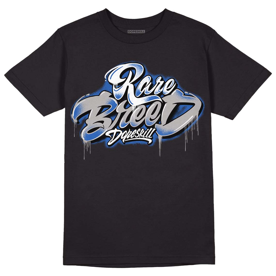 True Blue 1s DopeSkill T-Shirt Rare Breed Type Graphic - Black