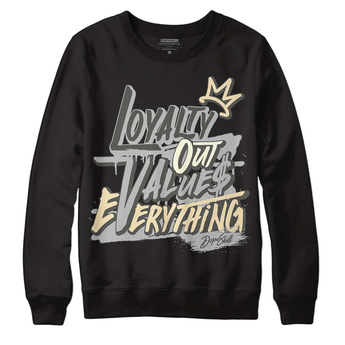 Jordan 4 Retro SE Craft Photon Dust DopeSkill Sweatshirt LOVE Graphic Streetwear - Black 