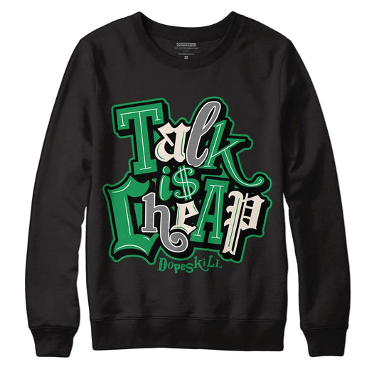 Jordan 2 Retro Lucky Green DopeSkill Sweatshirt Talk Is Chip Graphic Streetwear  - Black 