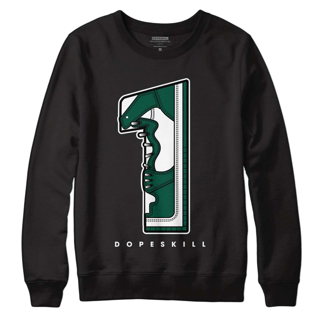 Lottery Pack Malachite Green Dunk Low DopeSkill Sweatshirt No.1 Graphic - Black