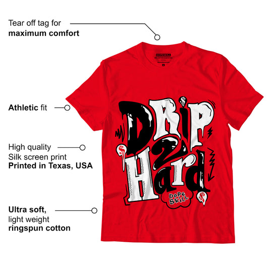 AJ 4 Red Thunder DopeSkill Red T-shirt Drip Too Hard Graphic