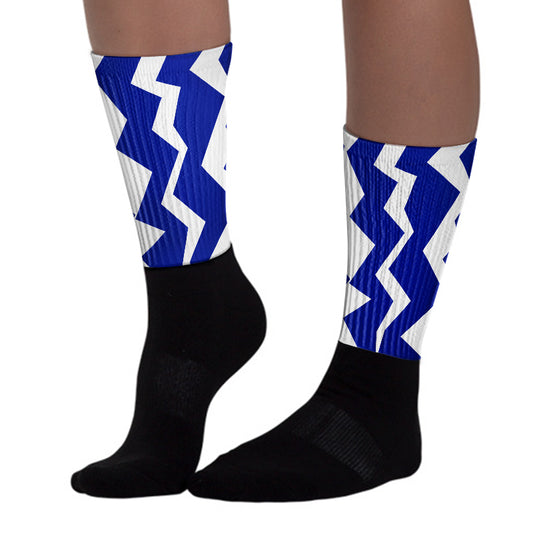 Racer Blue White Dunk Low Sublimated Socks ZicZac Graphic