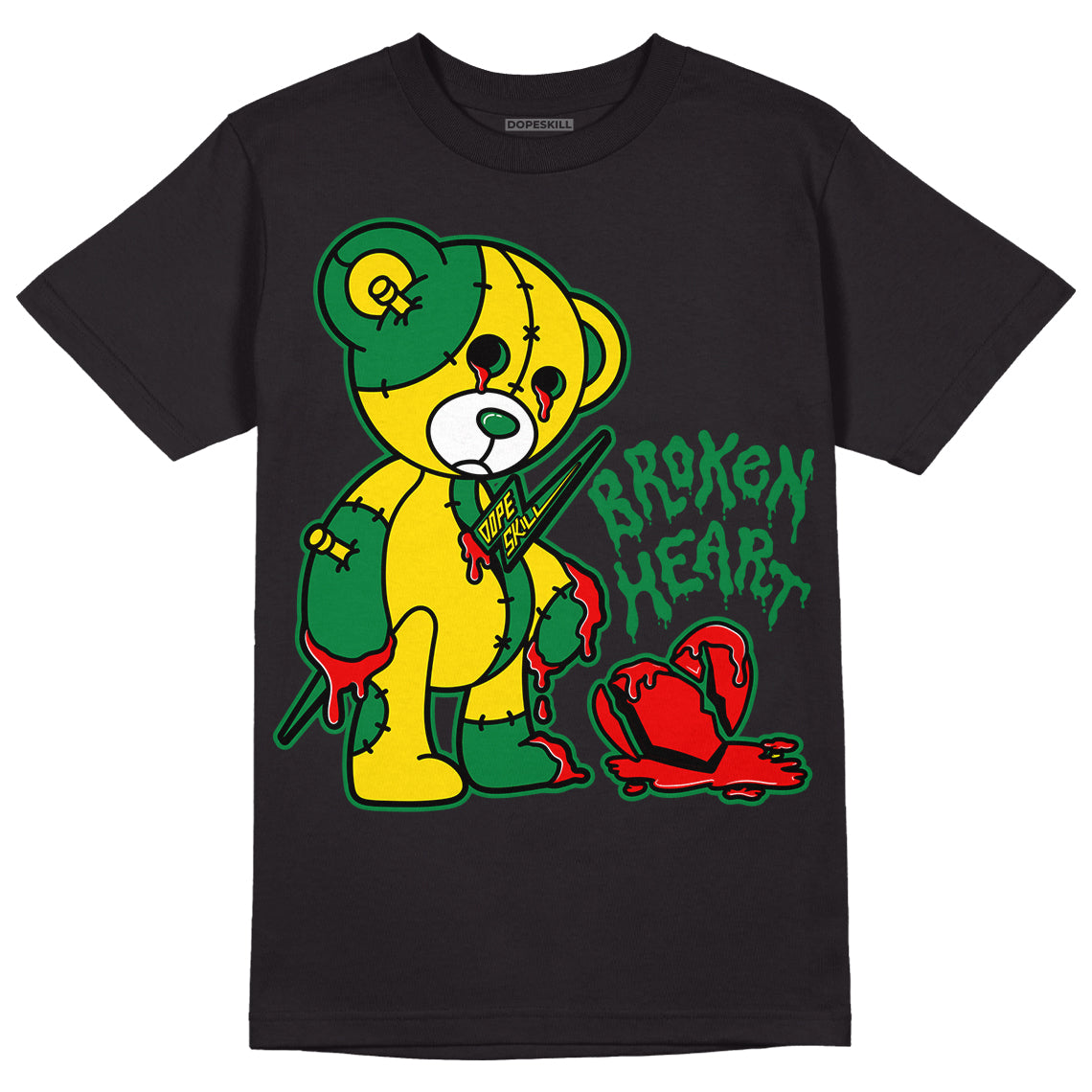 Dunk Low Reverse Brazil DopeSkill T-Shirt Broken Heart Graphic - Black