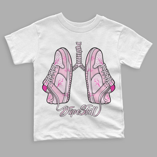 Triple Pink Dunk Low DopeSkill Toddler Kids T-shirt Breathe Graphic - White 