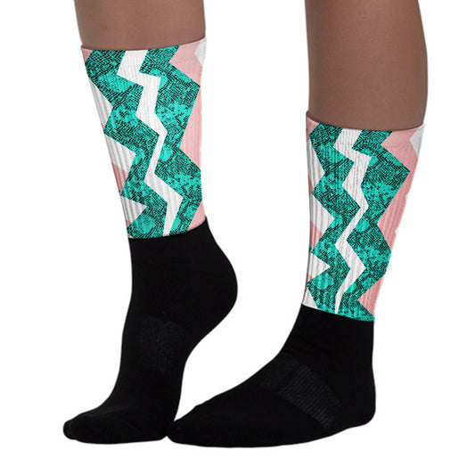 Green Snakeskin Dunk Low Sublimated Socks ZicZac Graphic