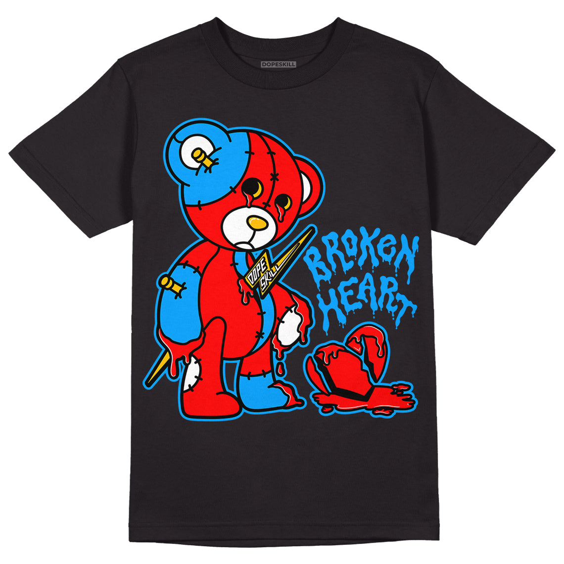 Fruity Pebbles Dunks DopeSkill T-Shirt Broken Heart Graphic - Black