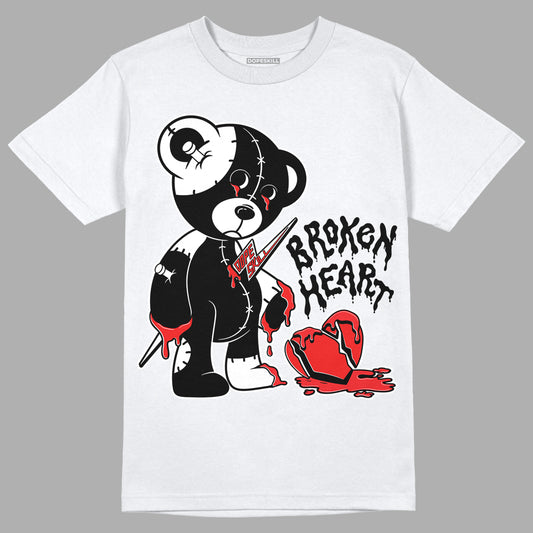 Jordan 1 High 85 Black White DopeSkill T-Shirt Broken Heart Graphic Streetwear - White 