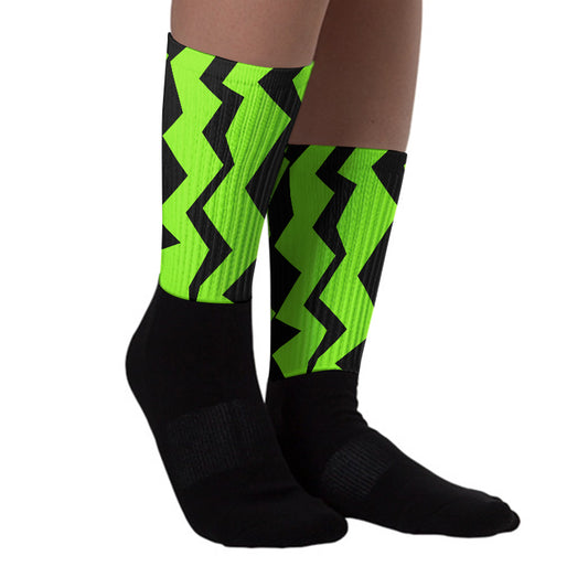 Neon Green Collection Sublimated Socks ZicZac Graphic