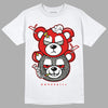 Fire Red 3s DopeSkill T-Shirt New Double Bear Graphic  - White 