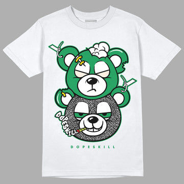 Jordan 3 WMNS “Lucky Green” DopeSkill T-Shirt New Double Bear Graphic Streetwear - White