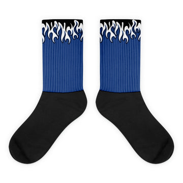 Jordan 13 Brave Blue Dopeskill Socks Flame Graphic