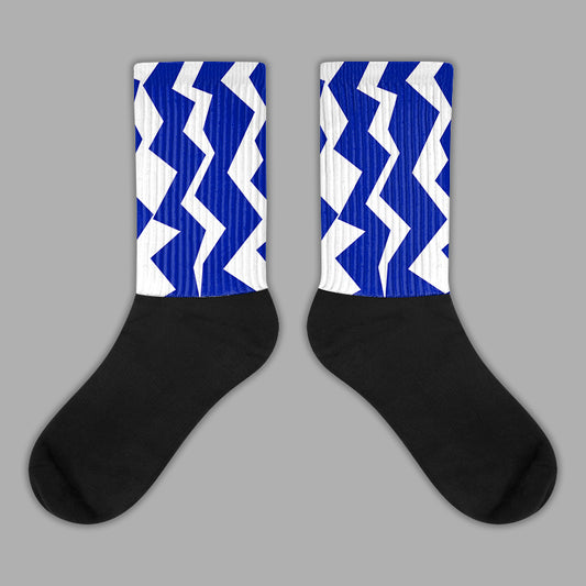 Racer Blue White Dunk Low Sublimated Socks ZicZac Graphic