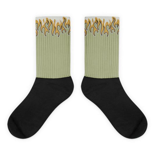 Jordan 5 Jade Horizon DopeSkill Socks Flame Graphic