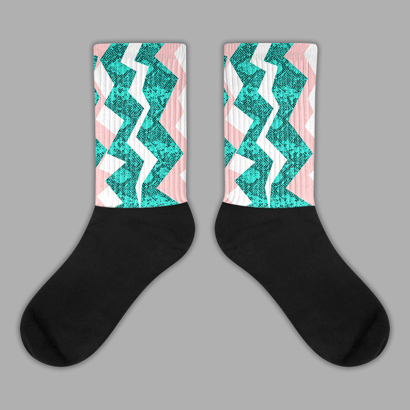 Green Snakeskin Dunk Low Sublimated Socks ZicZac Graphic