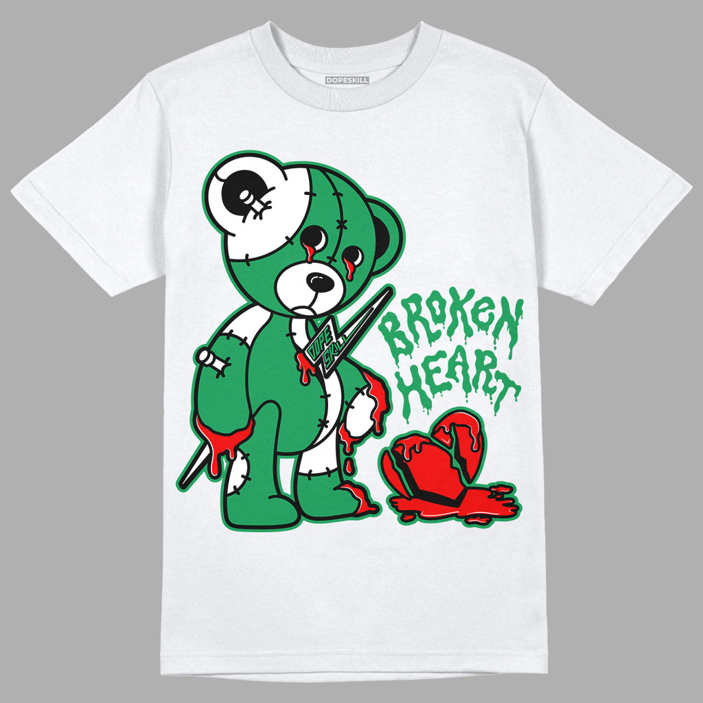 Jordan 6 Rings "Lucky Green" DopeSkill T-Shirt Broken Heart Graphic Streetwear - White
