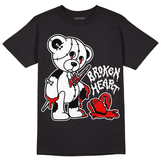 Jordan 1 High 85 Black White DopeSkill T-Shirt Broken Heart Graphic Streetwear - Black 