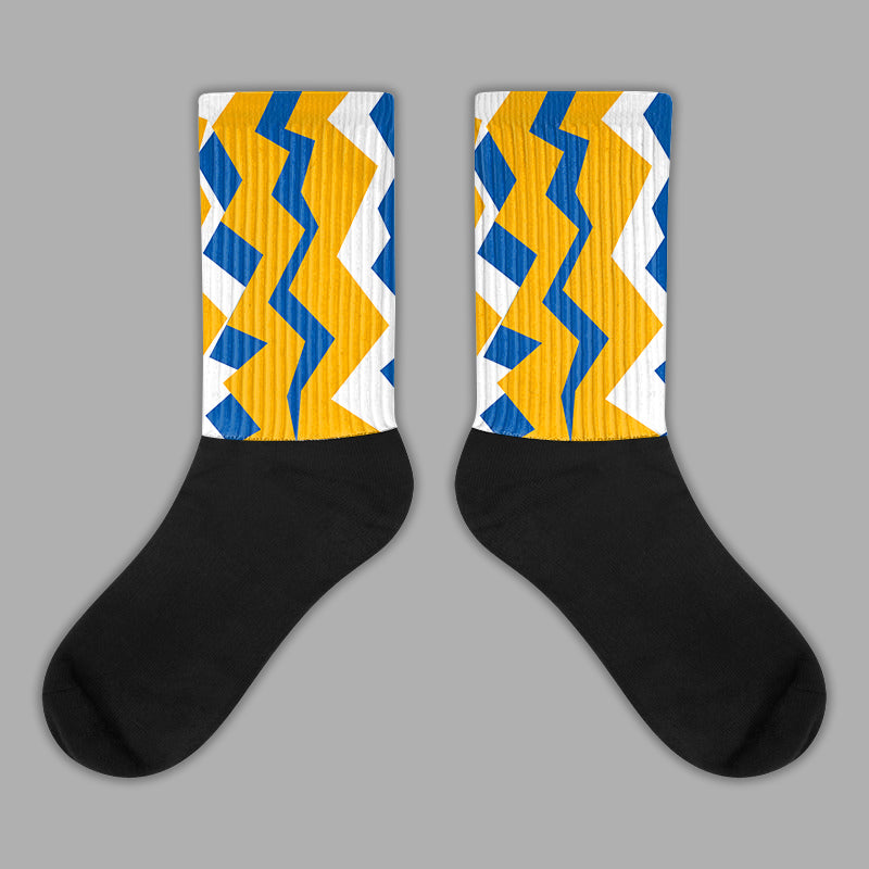 Dunk Blue Jay and University Gold Sublimated Socks ZicZac Graphic Streetwear