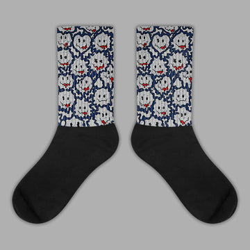 Midnight Navy 4s Sublimated Socks Slime Graphic