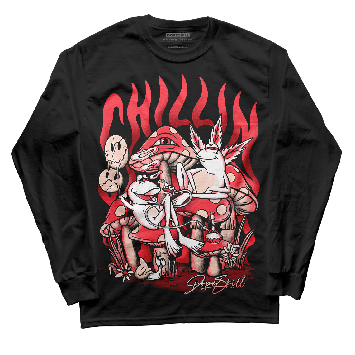 Atmosphere 6s Low DopeSkill Long Sleeve T-Shirt Chillin Graphic - Black