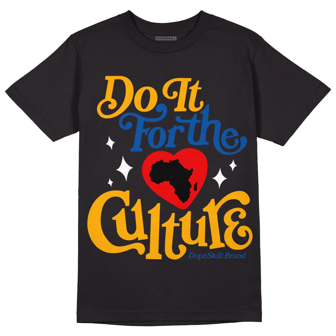 Dunk Blue Jay and University Gold DopeSkill T-Shirt Do It For The Culture Graphic Streetwear - Black