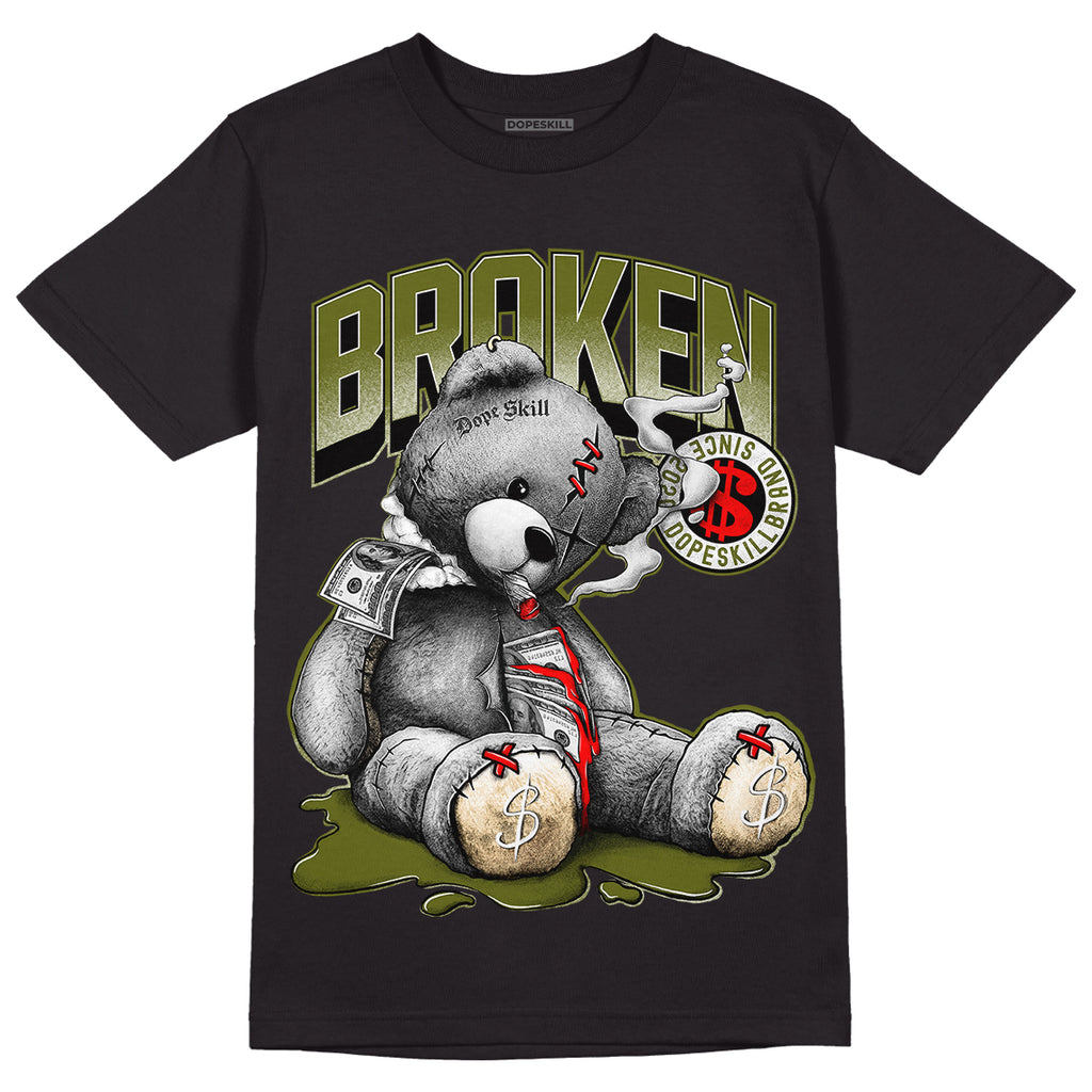 Travis Scott x Jordan 1 Low OG “Olive” DopeSkill T-Shirt Sick Bear Graphic Streetwear - black