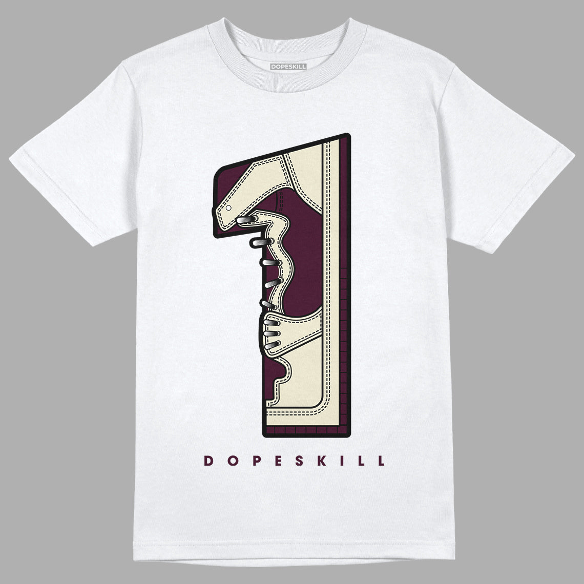 Dunk Low Night Maroon and Medium Soft Pink DopeSkill T-Shirt No.1 Graphic Streetwear  - White 