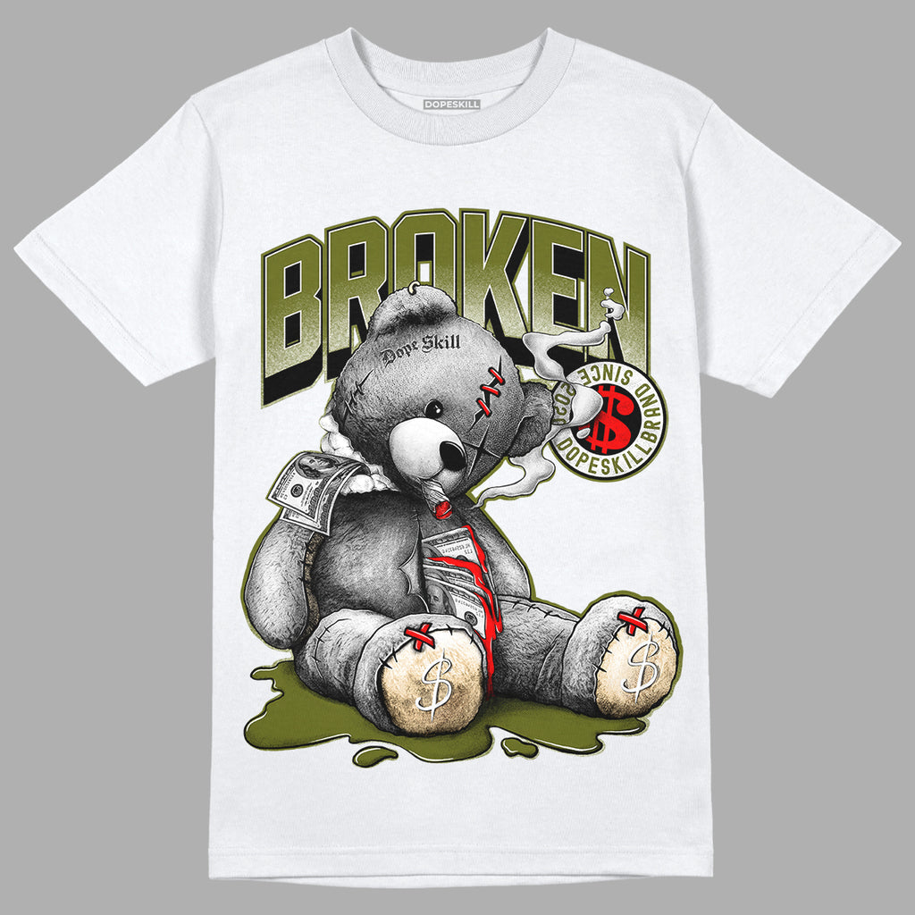 Travis Scott x Jordan 1 Low OG “Olive” DopeSkill T-Shirt Sick Bear Graphic Streetwear - WHite