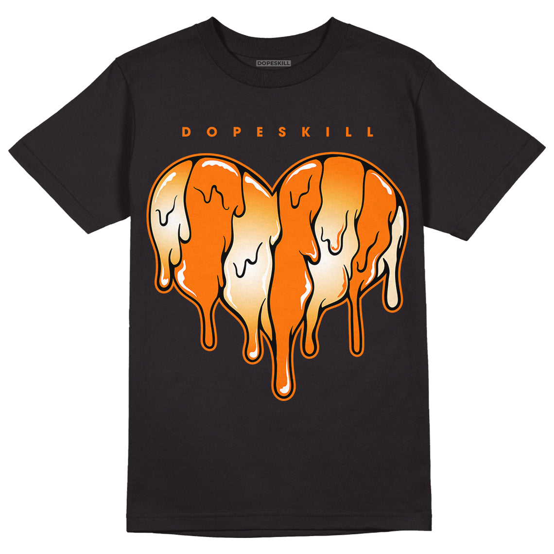 Wmns Dunk Low 'Magma Orange DopeSkill T-Shirt Slime Drip Heart Graphic Streetwear - Black