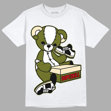 Travis Scott x Jordan 1 Low OG “Olive” DopeSkill T-Shirt Sneakerhead BEAR Graphic Streetwear - White