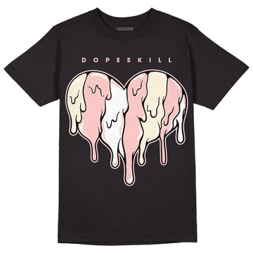 Jordan 1 High OG WMNS Washed Pink DopeSkill T-Shirt Slime Drip Heart Graphic Streetwear - Black