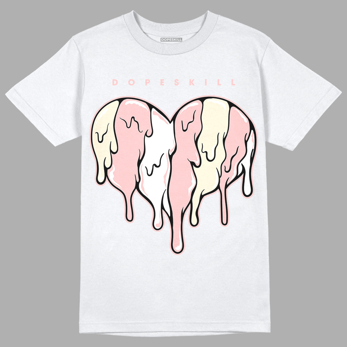 Jordan 1 High OG WMNS Washed Pink DopeSkill T-Shirt Slime Drip Heart Graphic Streetwear - White